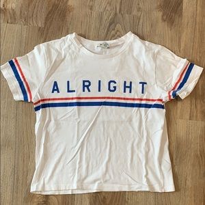 Forever 21 “ALRIGHT” striped tshirt